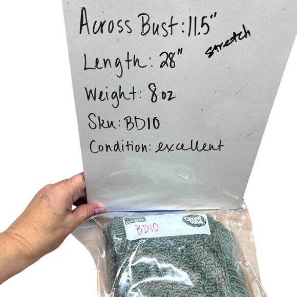 Pilcro Green Blue Sleeveless Knit Crewneck Sweater Side Slit Size XXS - Picture 8 of 8